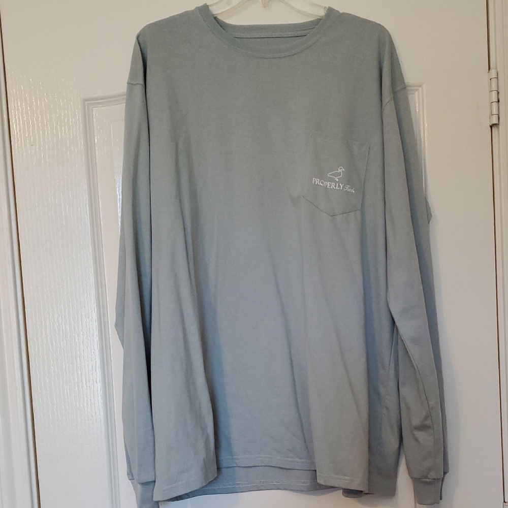 Men's Properly Tied Sage Green Long Sleeve Tee, XL, NWT